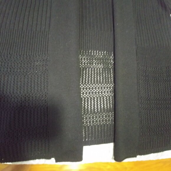 Tradition Black Sweater, no buttons, knit look bottom Size 12P, Acrylic/ Rayon - Picture 2 of 3